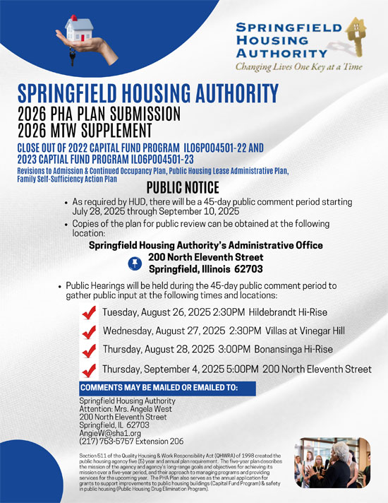 Public Notice Flyer for 2026 PHA Plan Submissioner